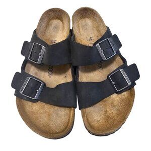 Birkenstock Arizona Black Soft Footbed Sandals Size 42 EU L11 M9 Regular Fit